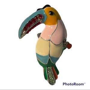 Enameled Toucan Brooch